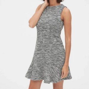 Gap Sleeveless Flounce Hem Boucle Dress (Grey & White) | Sz: 4
